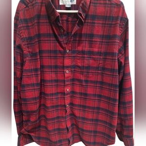 Old Navy Plaid Flannel Red & Black The Oxford Slim Fit Shirt XXL